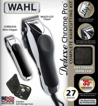 Wahl Chrom Pro Deluxe Haarschneidegerät + Trimmer und viel Zubehör 79524-2716